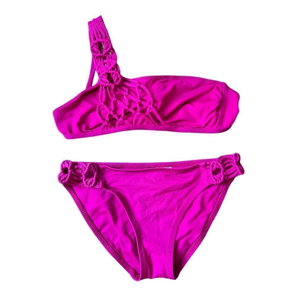 Becca Swim One Shoulder Pink Bikini Set